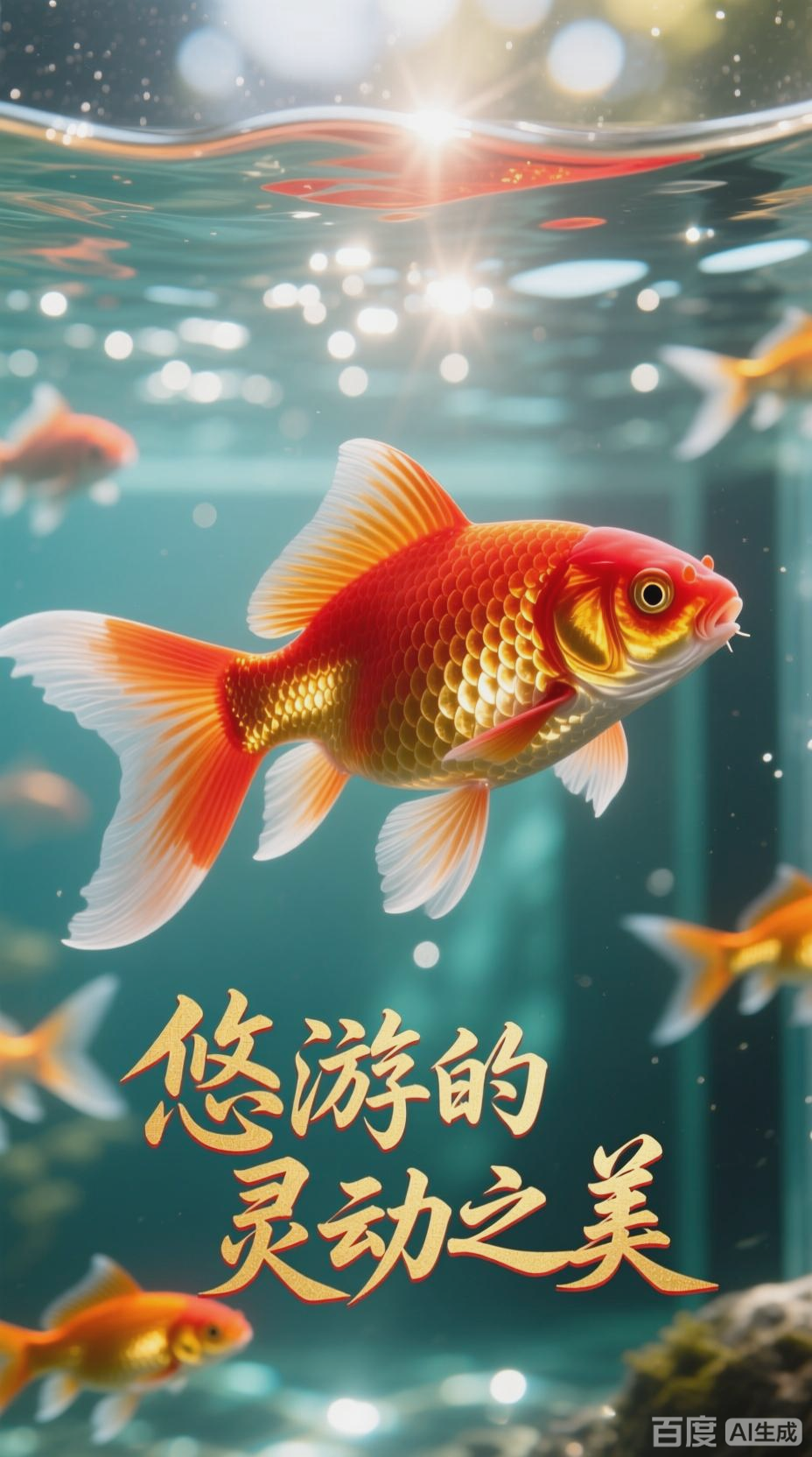 金鱼水中悠游,尽显灵动之美