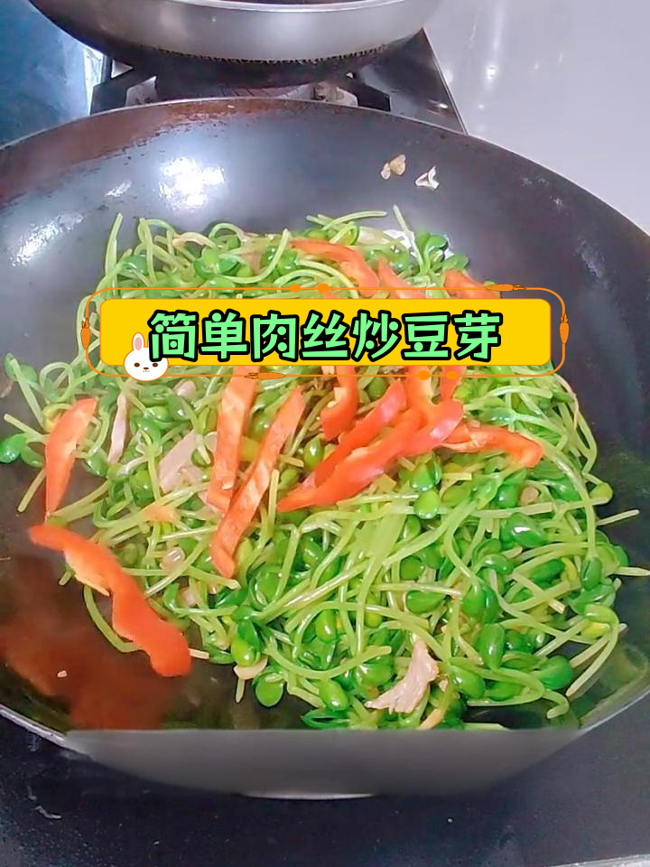 肉丝炒黑豆芽,家常美味做法