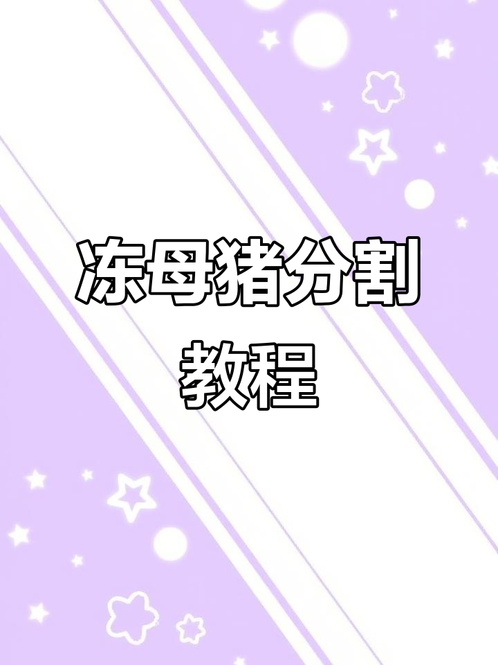 冻母猪肉分割技巧,轻松搞定!
