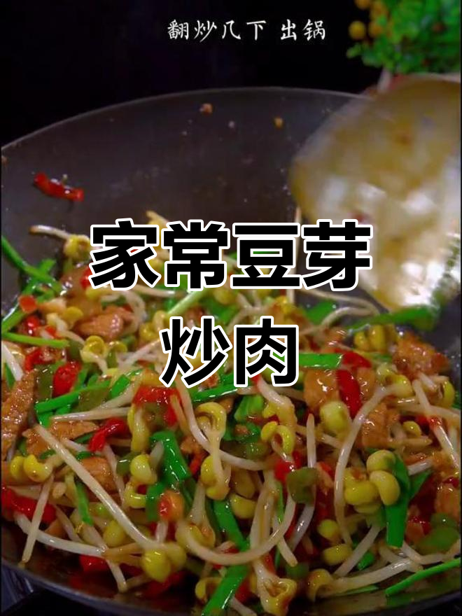 豆芽炒肉,家常美味下饭菜
