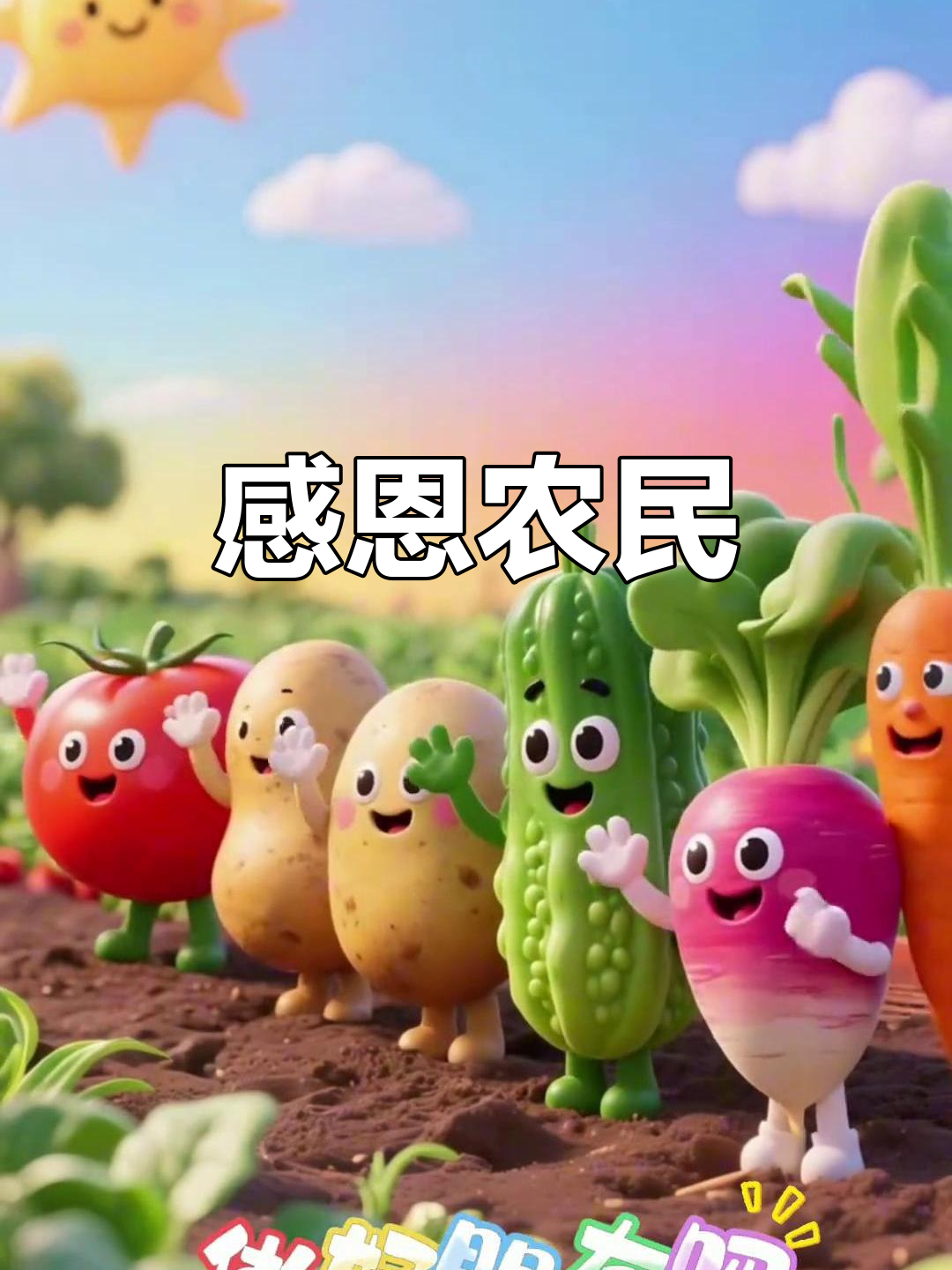 萝卜甜美，感恩农民伯伯，教孩子珍惜食物与认识蔬菜