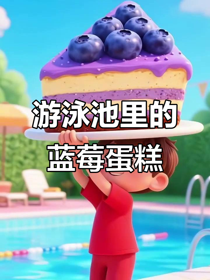 小男孩带蓝莓蛋糕进泳池,结果太有趣了!