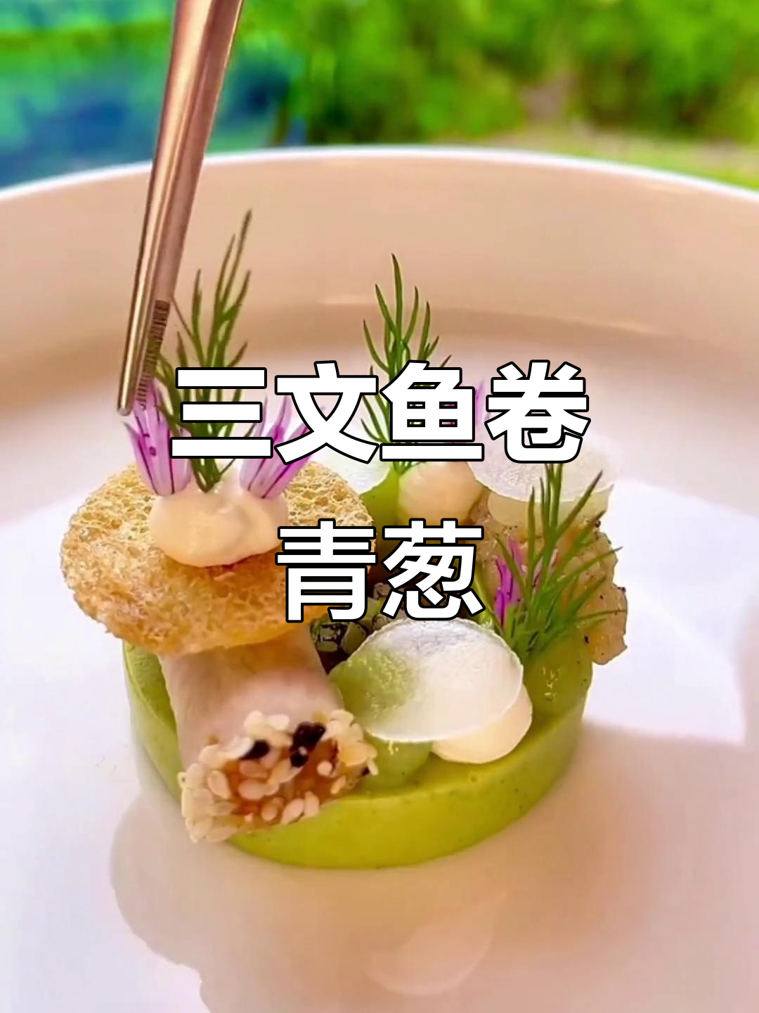 三文鱼卷青葱芹菜,开胃又美味!