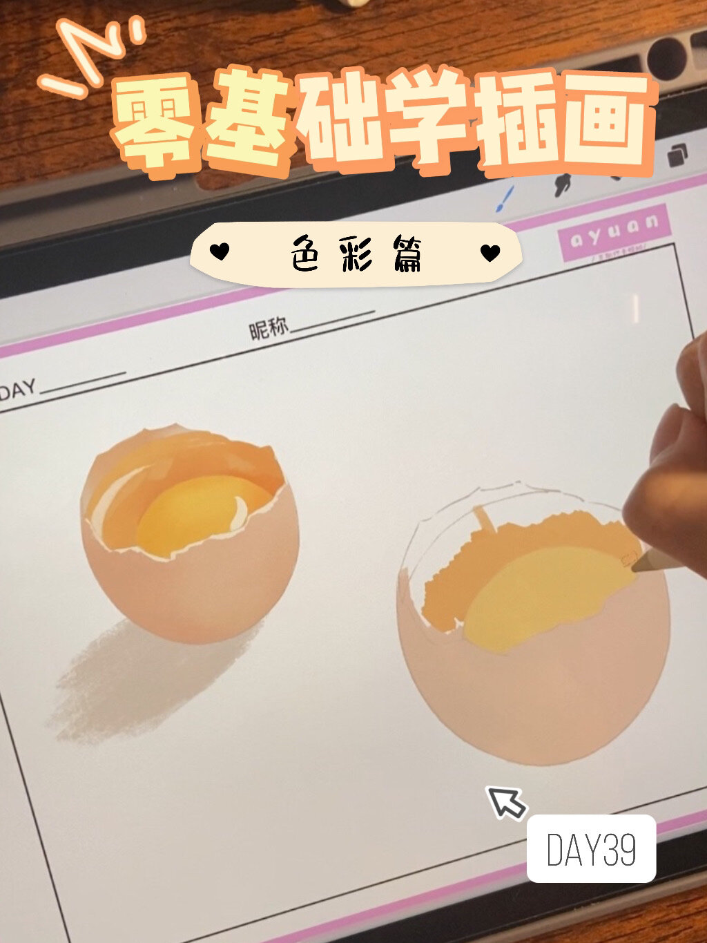 鸡蛋上色画法(写实)|百期插画教学D39