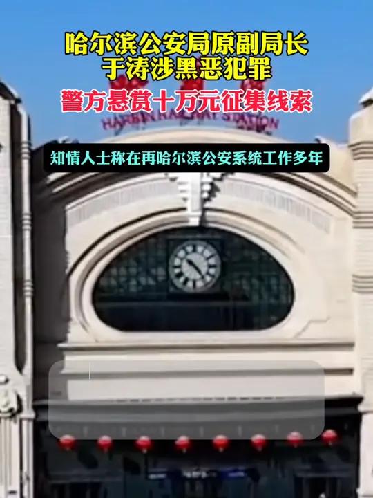 哈尔滨公安局原副局长于涛涉黑恶犯罪,妻、姐同为犯罪集团头目,警方悬赏十万元征集线索(鸡西公