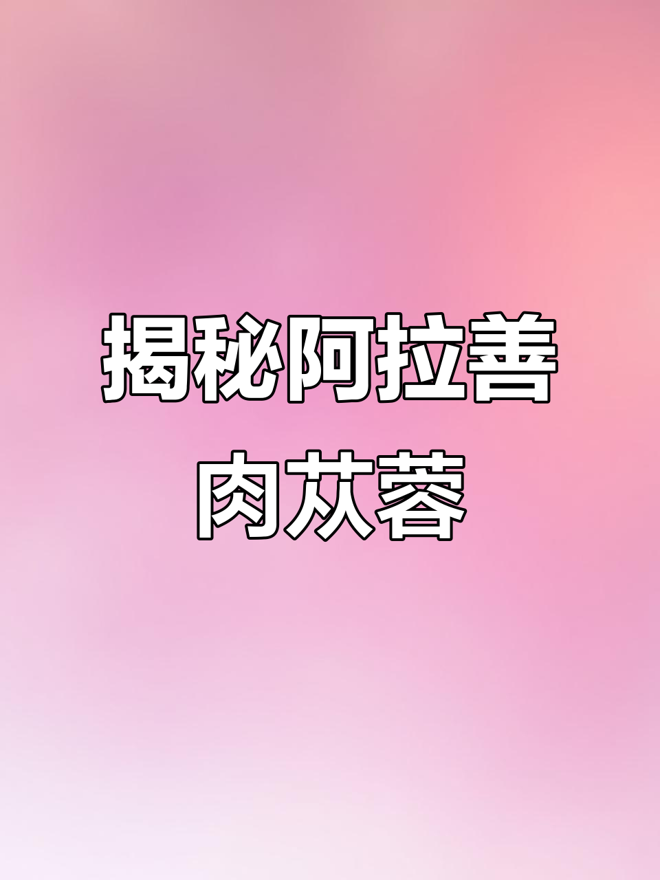 阿拉善肉苁蓉的秘密，探秘神奇药材