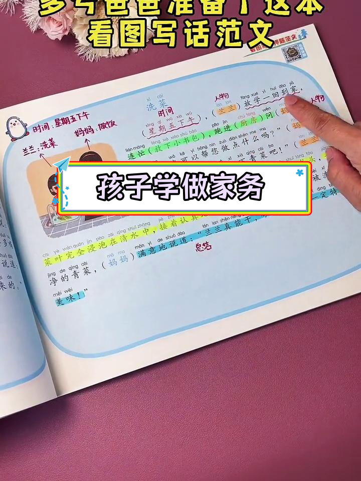 一年级看图写话范文:帮妈妈洗菜