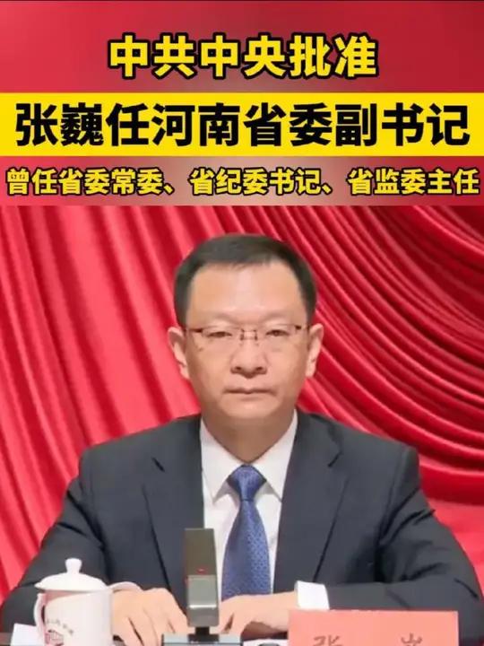5月16日消息,近日,中共中央批准:张巍同志任河南省委副书记