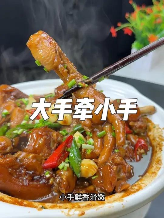 大手牵小手的保姆级教程 #大手牵小手 #红烧猪蹄 #猪蹄烧鸡爪 #美食教程 #土菜