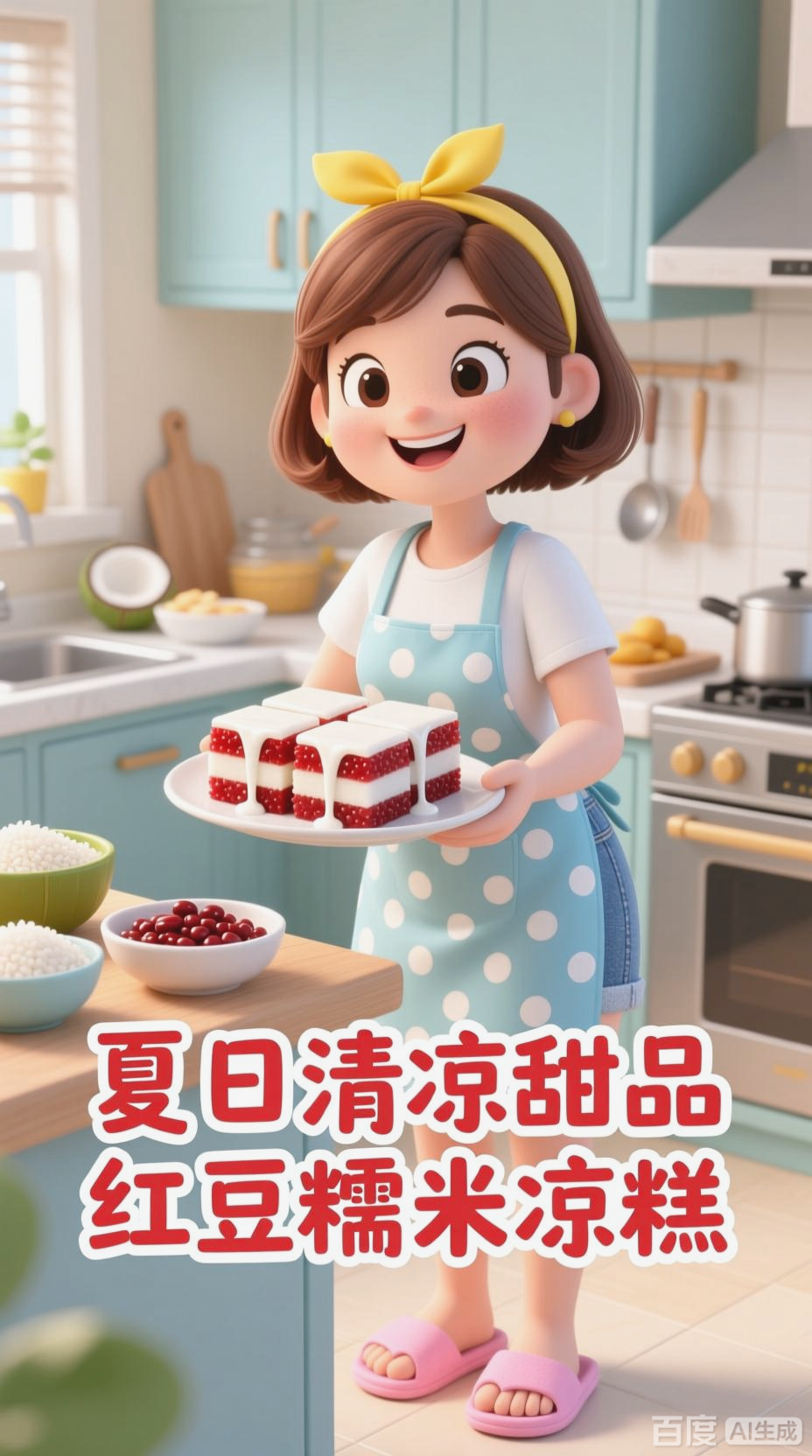 清爽软糯红豆糯米凉糕，夏日必备