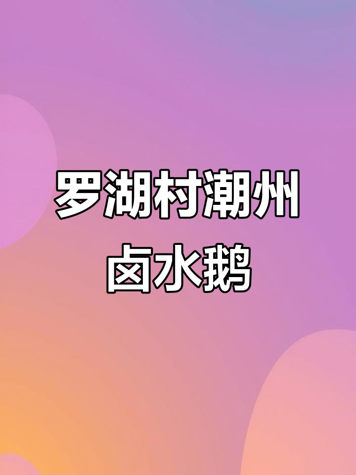 深圳罗湖村潮州卤水鹅:台风来临前的美味记忆
