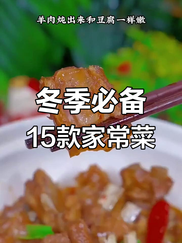 立冬必吃15道家常菜，最后一道绝了！羊肉炖出豆腐嫩感