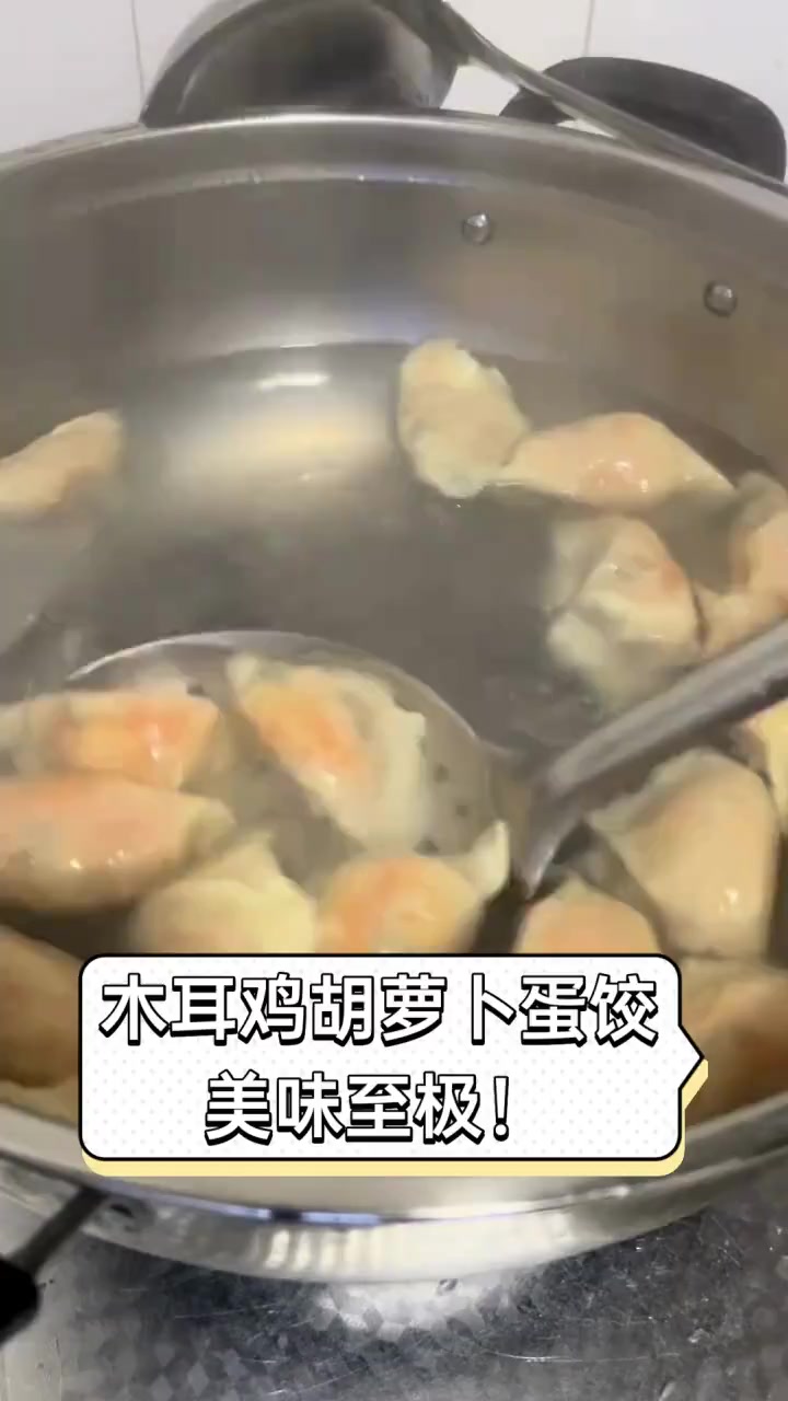 木耳鸡胡萝卜蛋饺,美味至极!