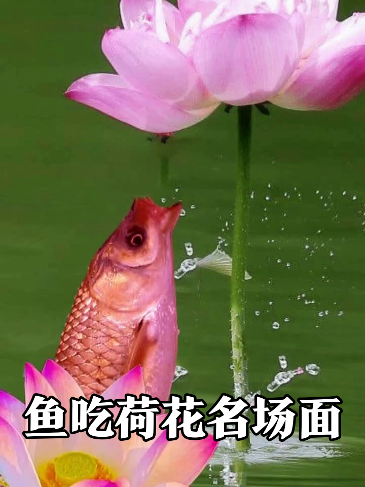 鱼界显眼包!为吃荷花差点把自己弹飞