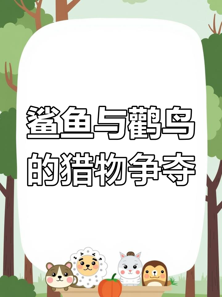 鲨鱼追捕大鱼,鹳鸟空中抢食