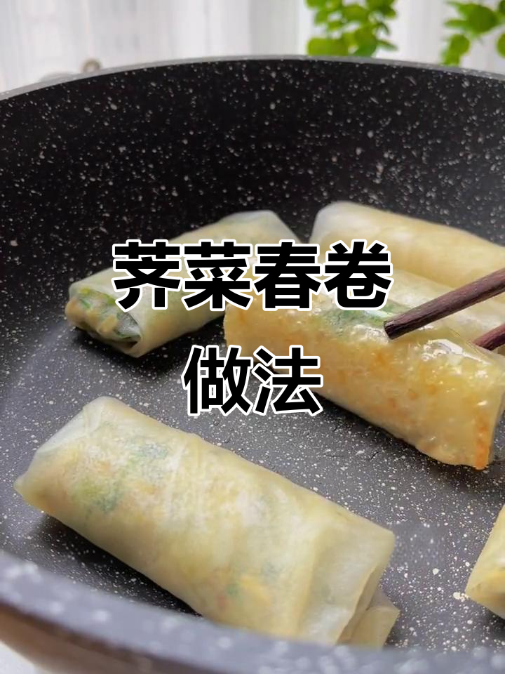 荠菜春卷,薄脆美味,素食也能如此诱人