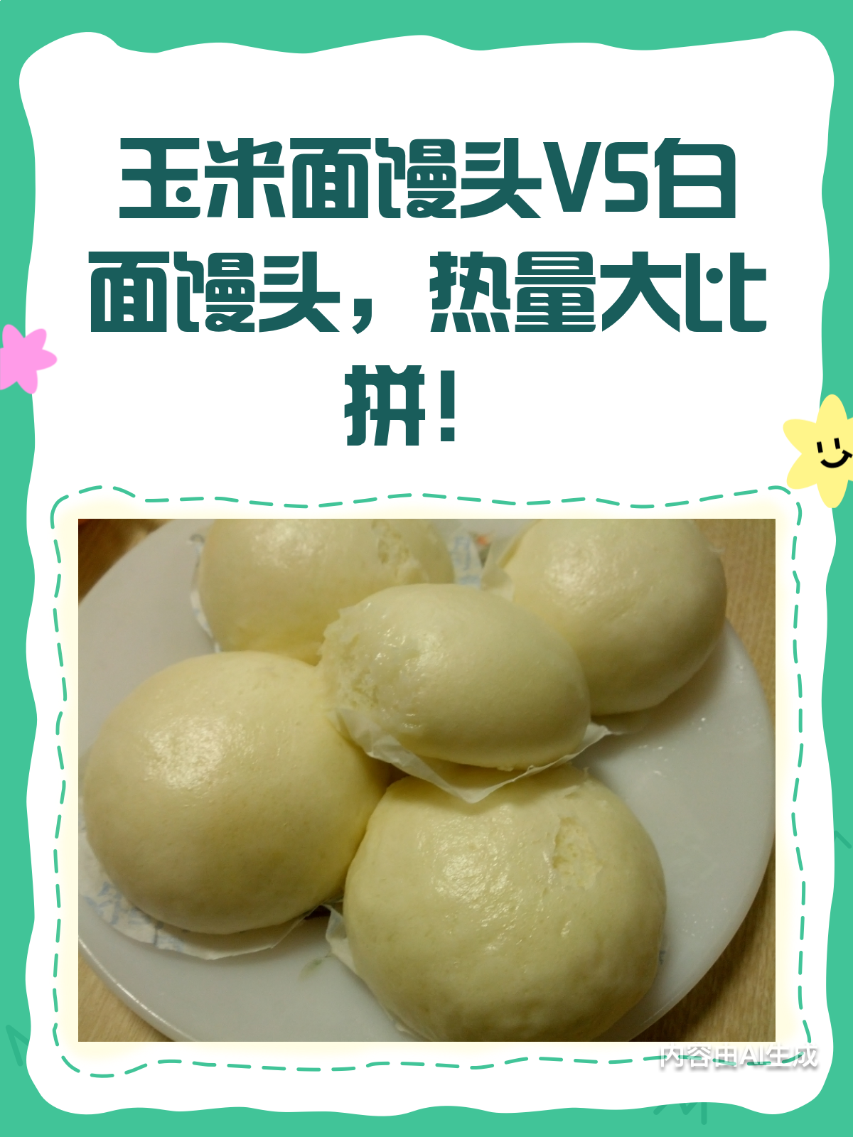 玉米面馒头VS白面馒头,热量大比拼!