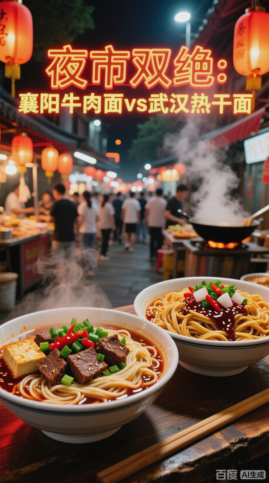 夜市美食：襄阳牛肉面与热干面