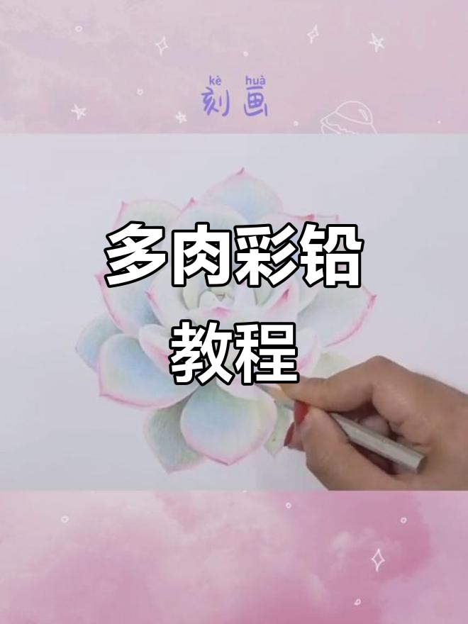 彩铅绘制多肉植物,简单步骤教你画出可爱小盆栽