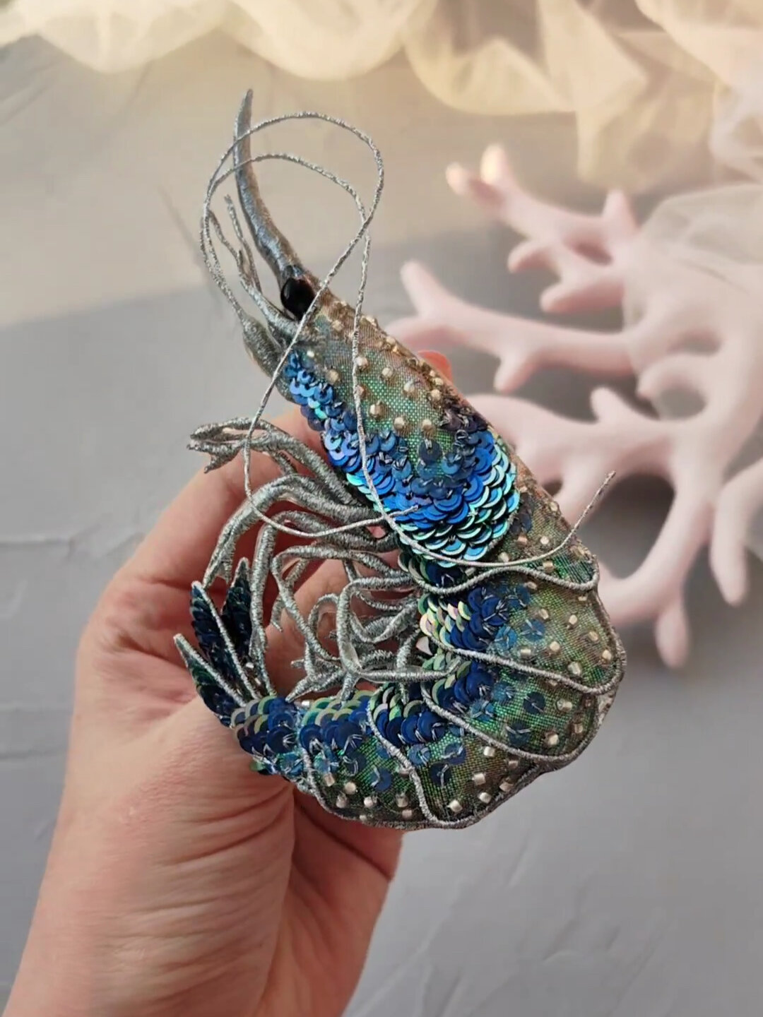 海鲜爱好者拿下最爱的金属蓝色虾