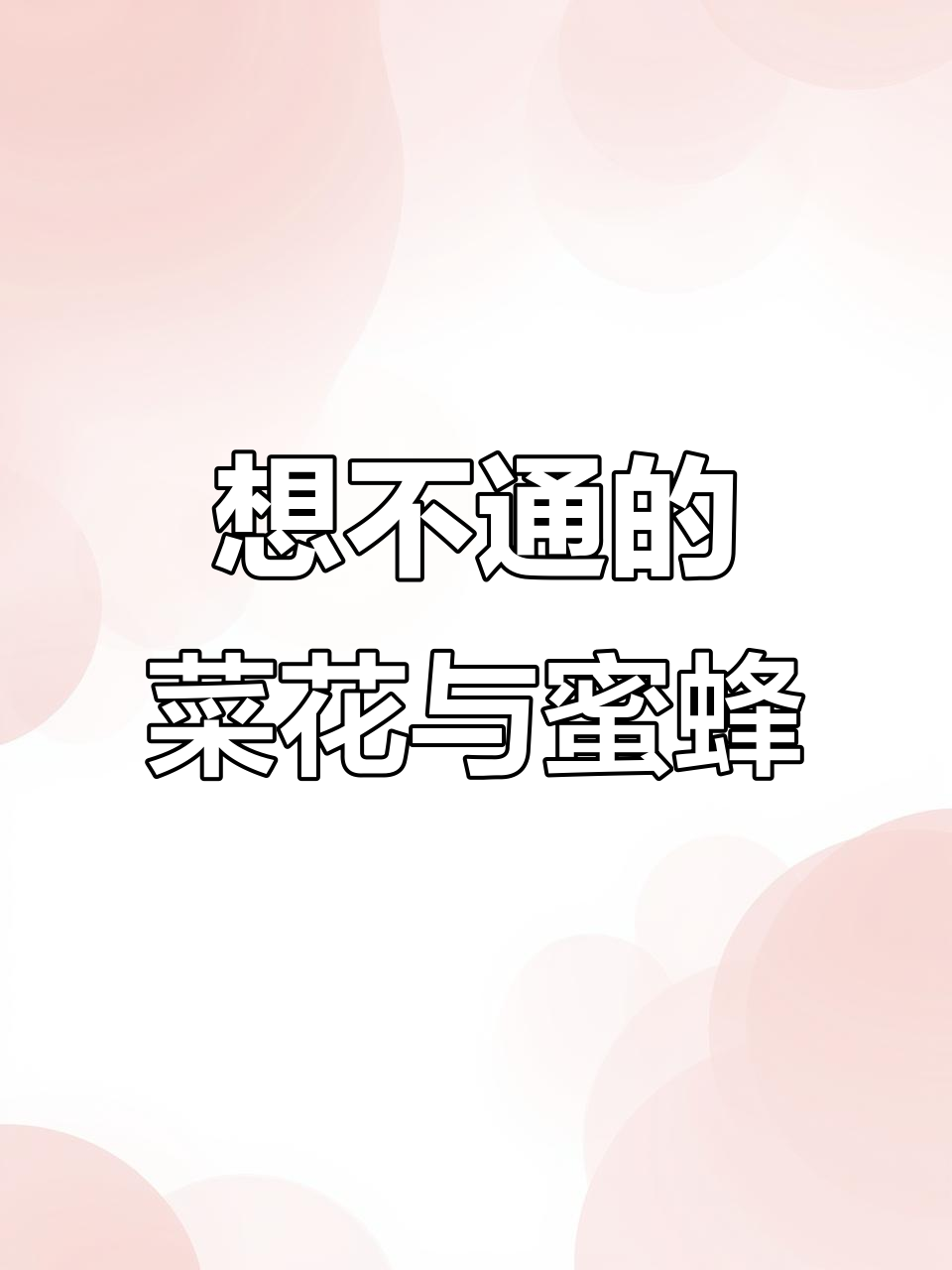 妈妈常说菜花小蜜蜂,我几十个想不通