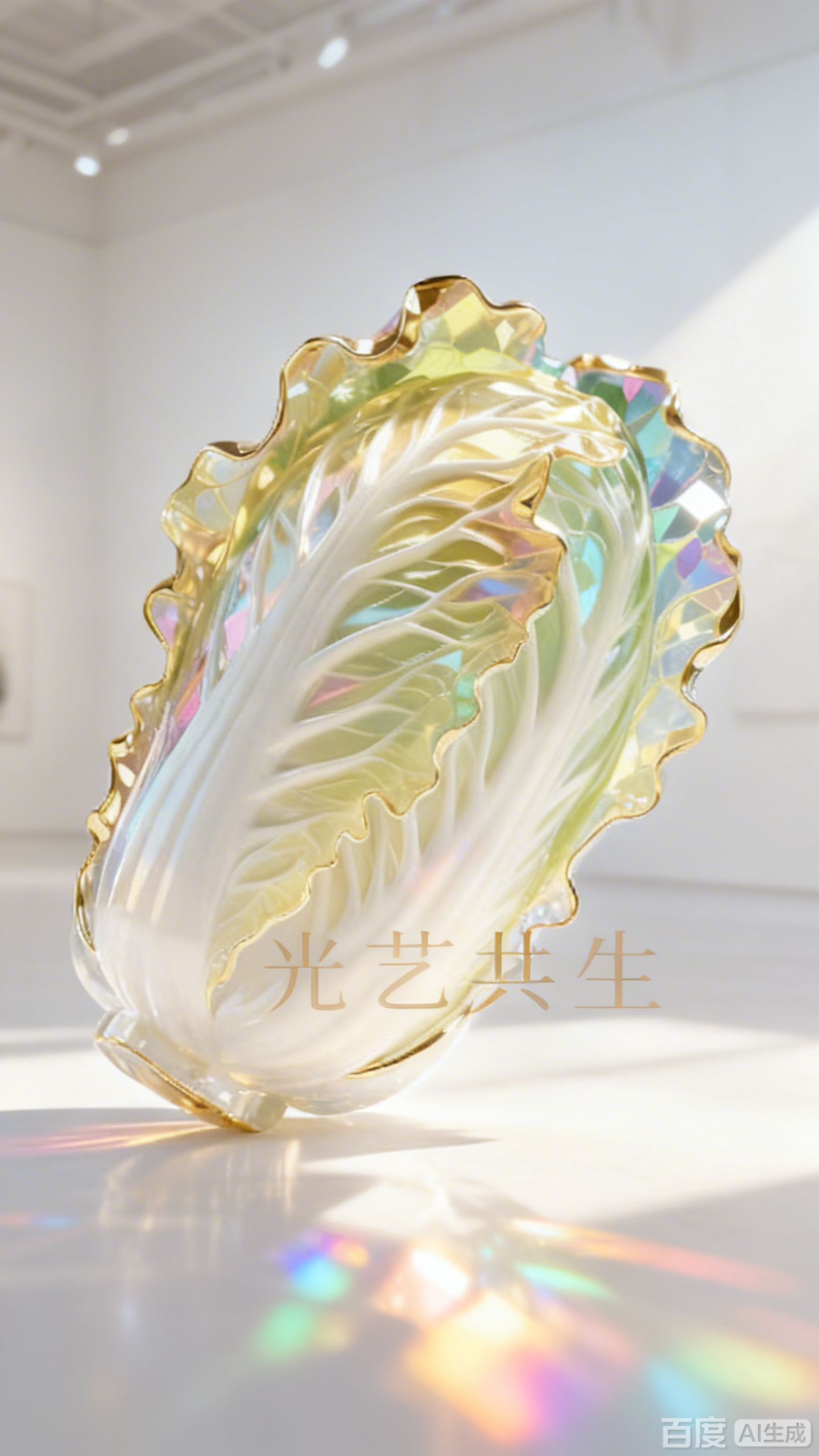 超写实水晶白菜,梦幻艺术特写