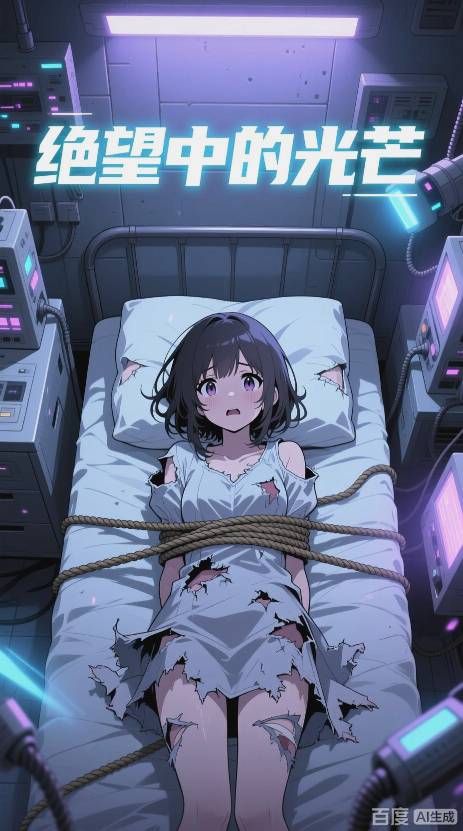 二次元插画:女孩的困境