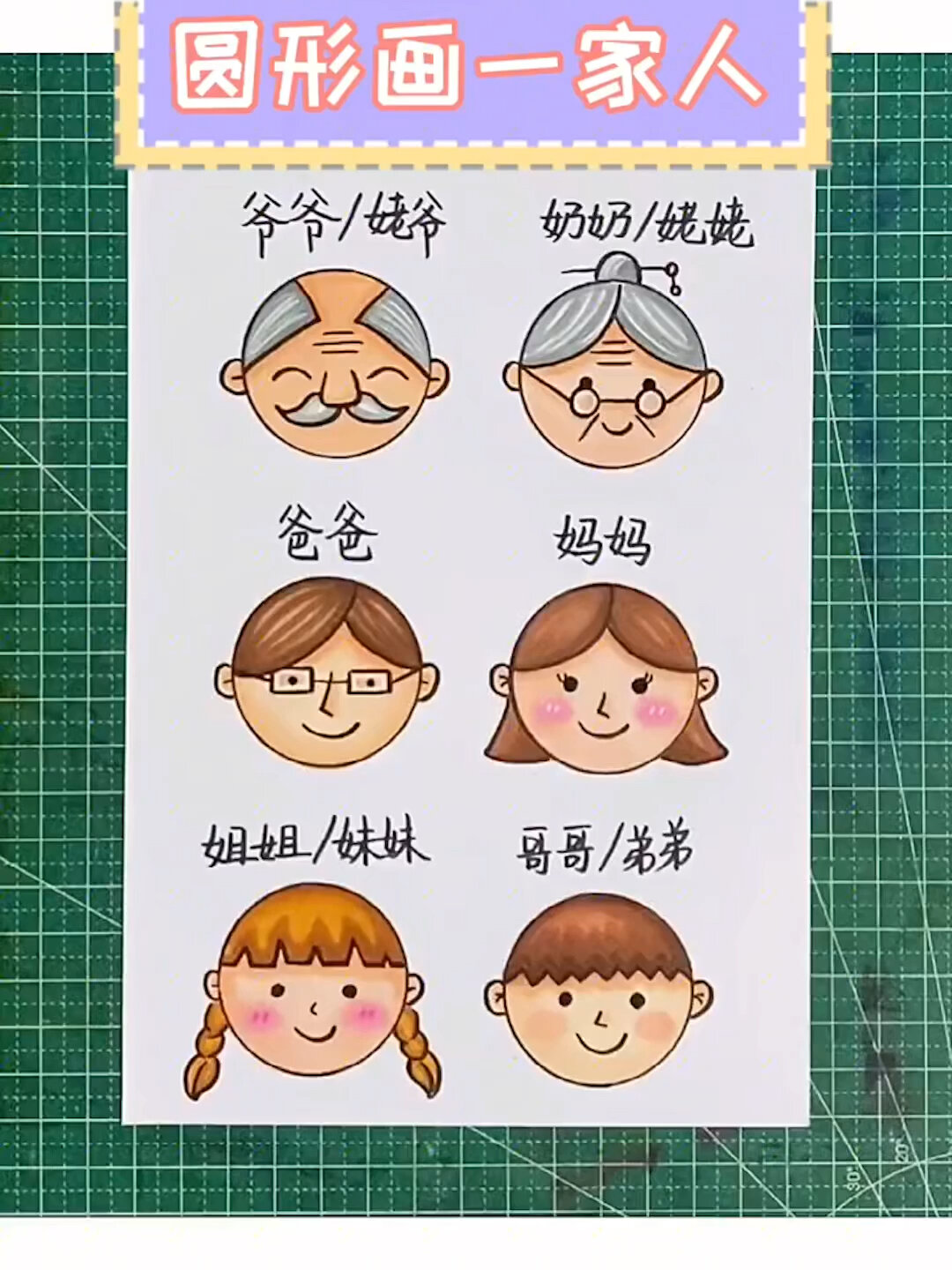 画一家人的简笔画