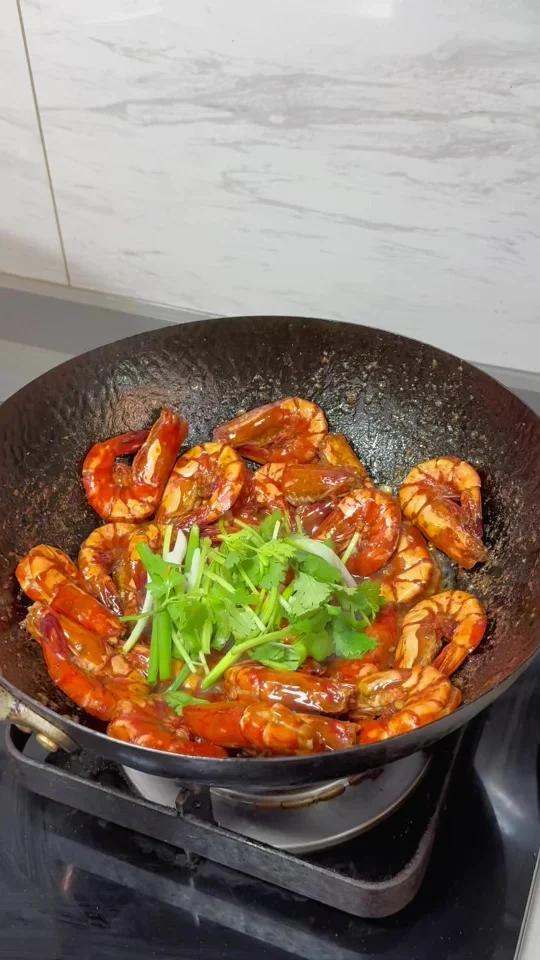 吃一次就忘不了这味爆炒芥末九节虾绝了