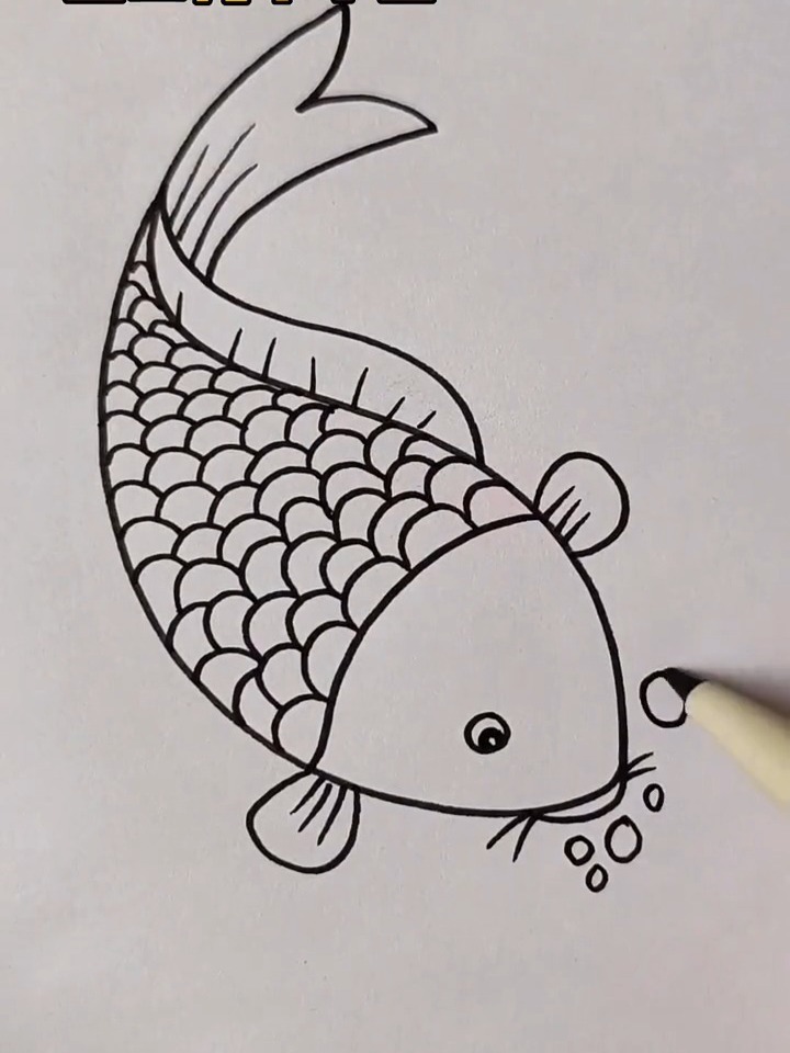 用 S画大鲤鱼%简笔画%你学会了嘛