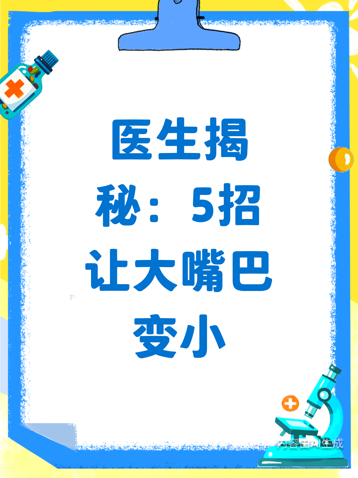嘴巴大怎么变小?医生教你几招!