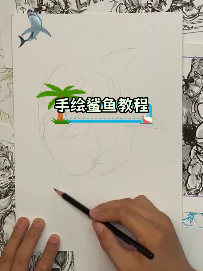 简单几步画出鲨鱼