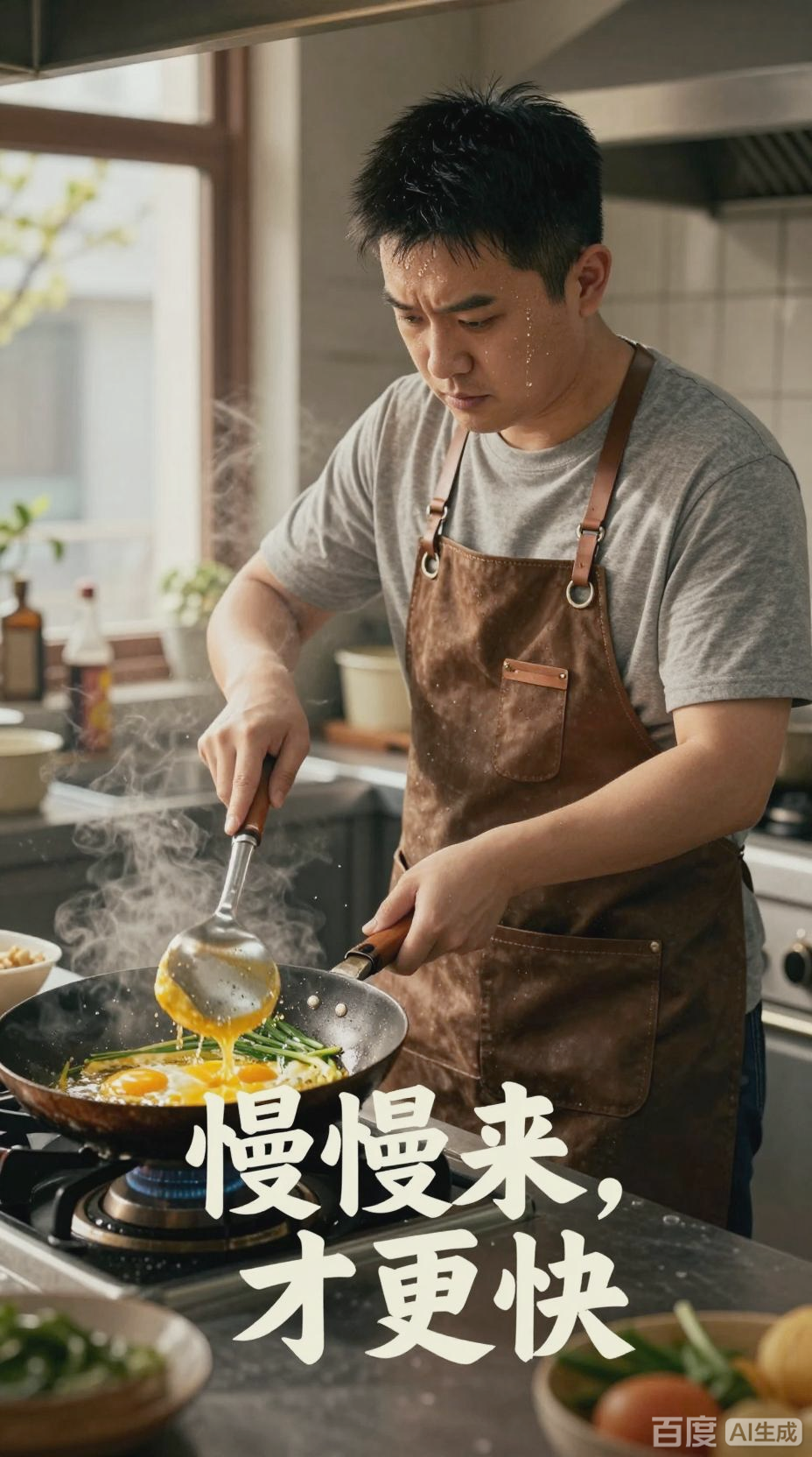厨房新手第一次炒菜,锅铲飞出去的瞬间全家笑疯了!