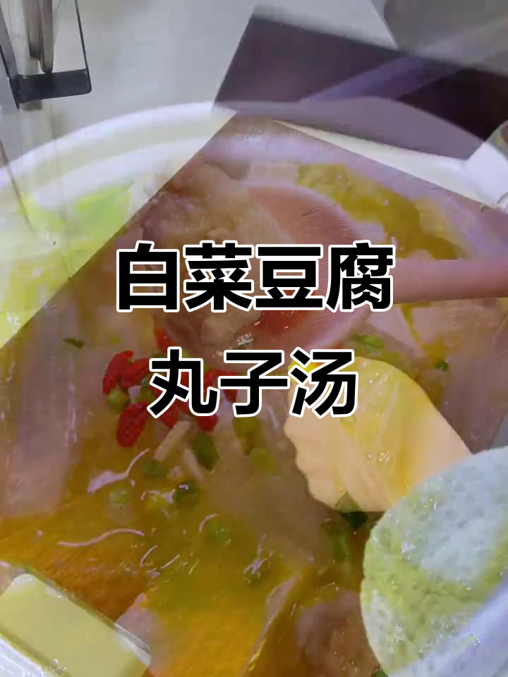 白菜豆腐肉丸汤,鲜美不腻口!