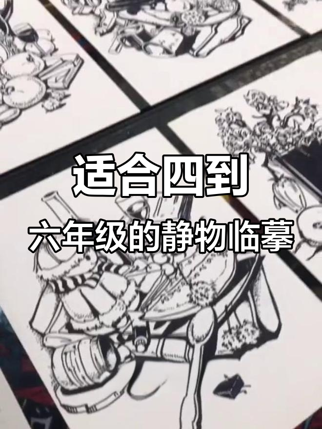 四到六年级必学静物线描,进阶临摹卡助力美术提升