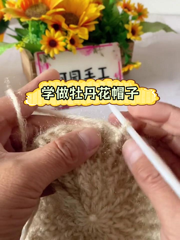 牡丹花渔夫帽钩针教程,轻松学会