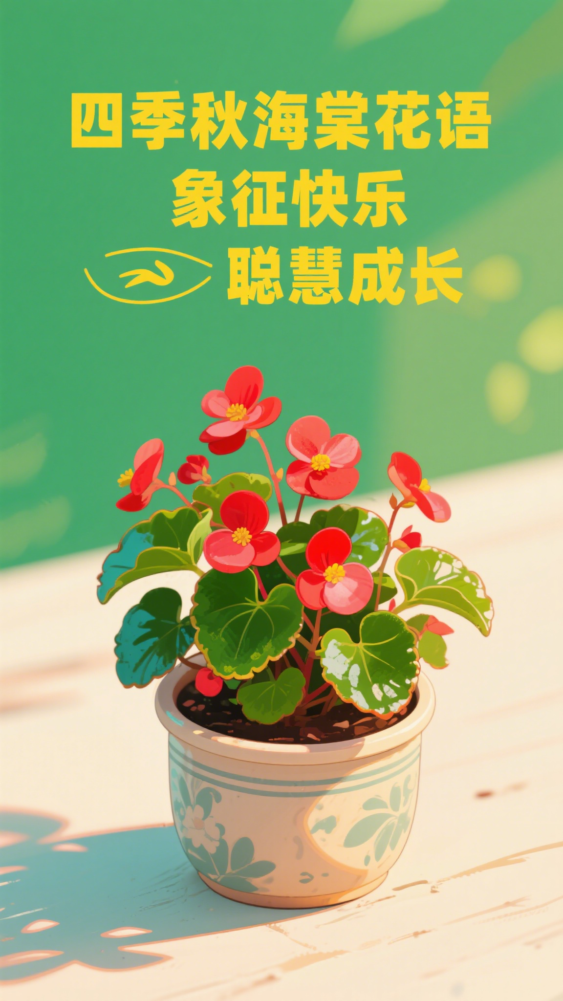 四季秋海棠花语象征快乐聪慧成长