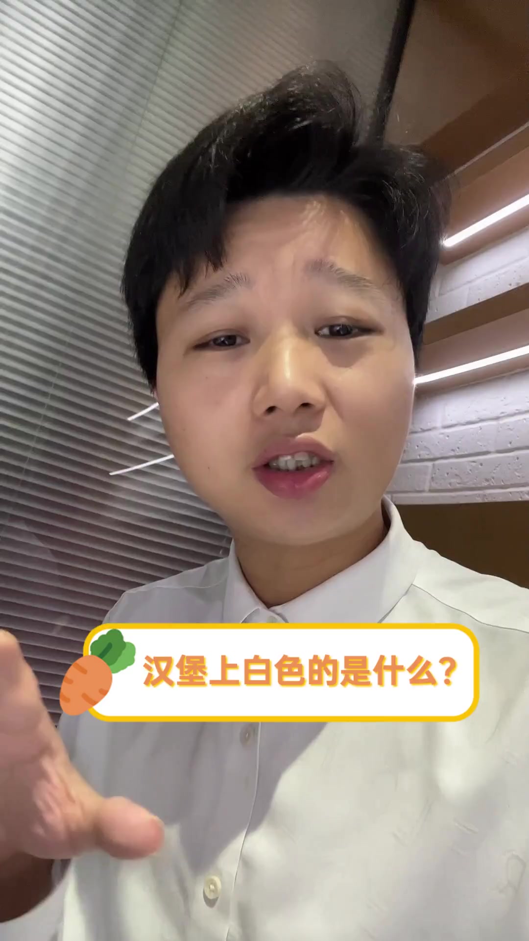 汉堡上白色的是什么?