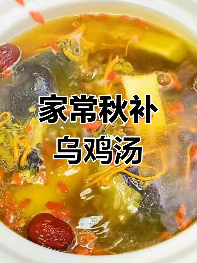 秋季滋补乌鸡汤,加入虫草花与山药,营养满满