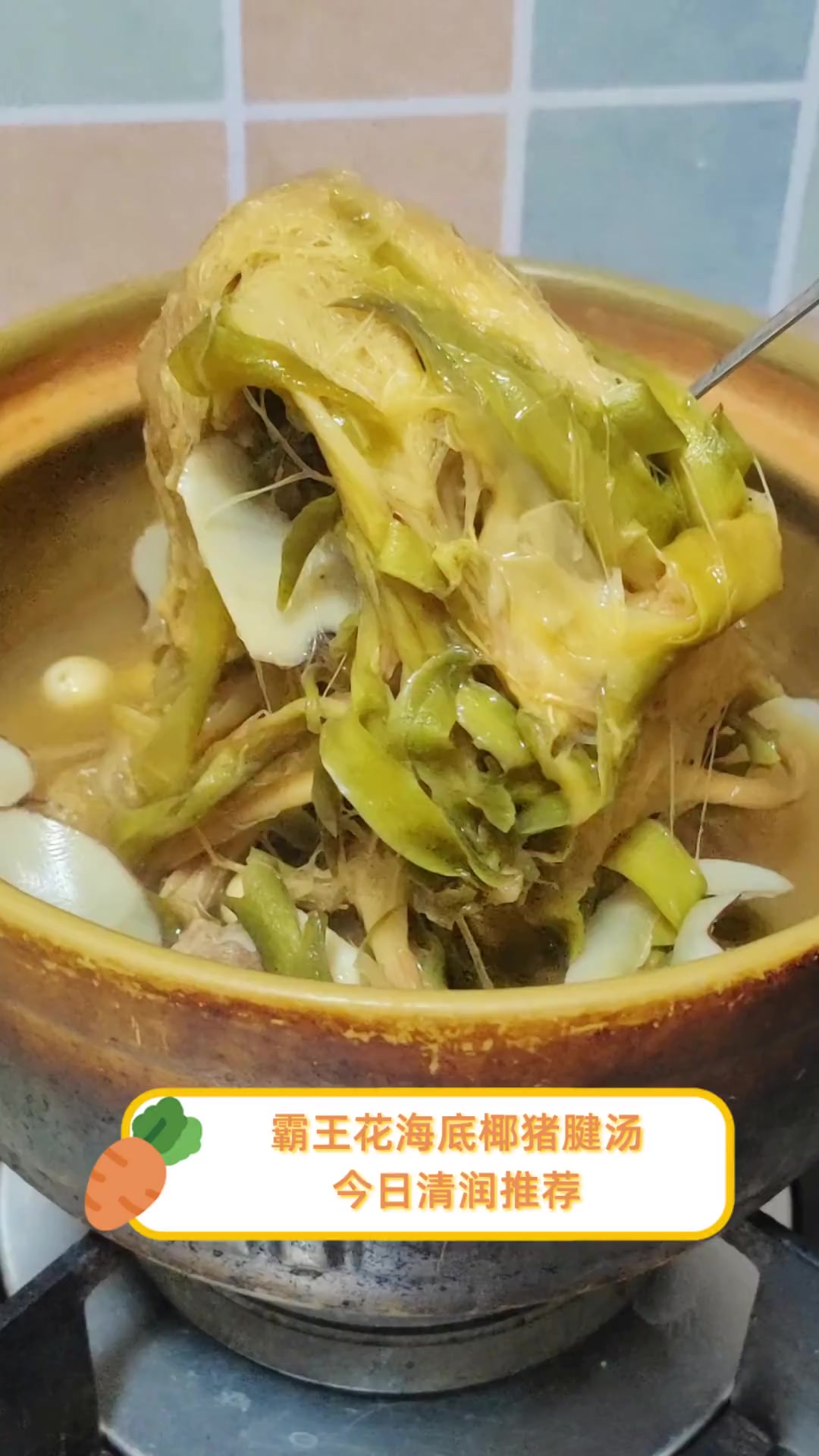 霸王花海底椰猪腱汤,今日清润推荐