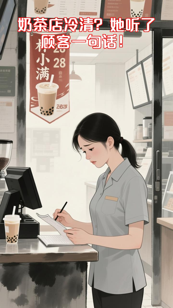 奶茶店冷清三年，她听了顾客一句话后爆火！