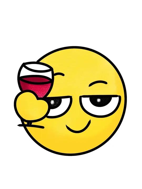 摇晃的红酒杯 原创画画简笔画表情包儿童创意美术