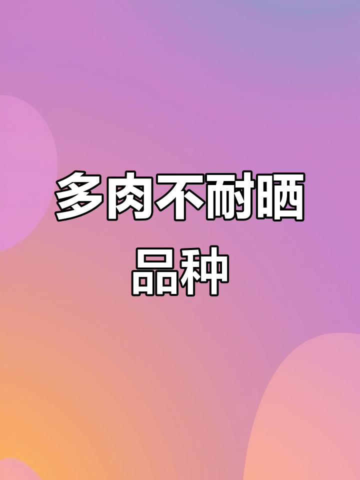 夏季高温来临，这些多肉植物需遮阴保护