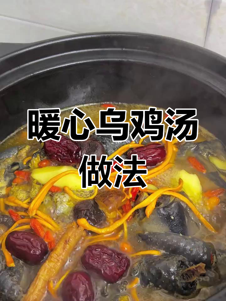 冬季滋补乌鸡汤,虫草花、红枣搭配炖出美味营养