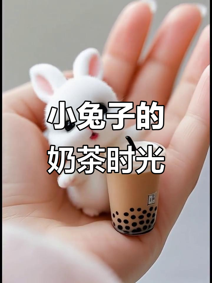 软萌小兔子喝奶茶，超治愈系插画来啦！