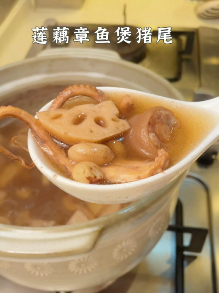 莲藕章鱼煲猪尾|补血养气|强筋骨益精髓