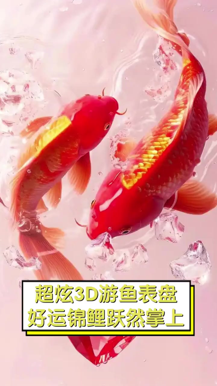 超炫3D游鱼表盘,好运锦鲤跃然掌上