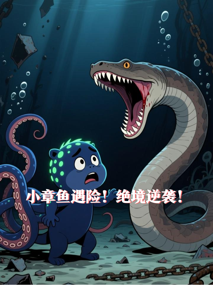 深海追击！小章鱼用绝招逃脱，结局意想不到！