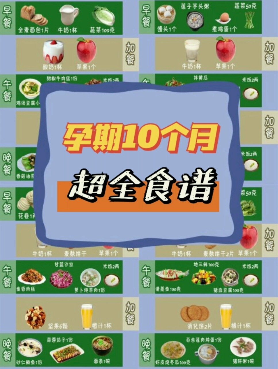孕妇食谱|超全孕期10个月营养食谱