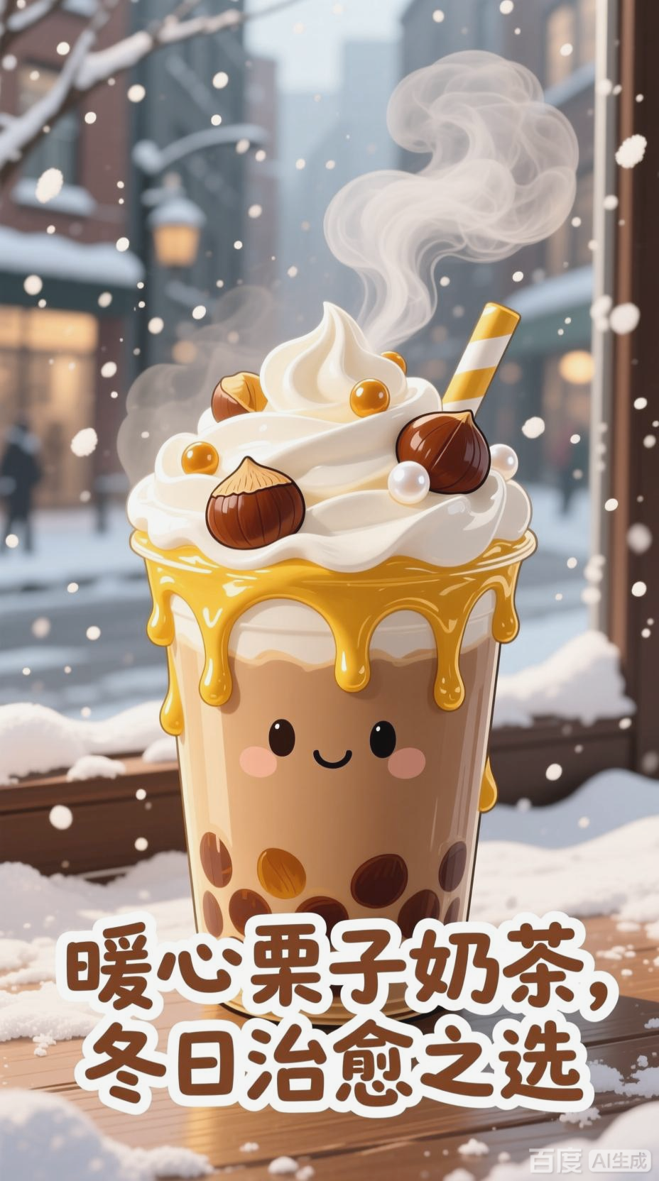 暖心栗子奶茶,冬日治愈之选
